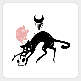 Spooky Black Cat Artwork Sticker